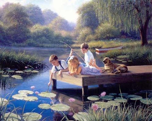 Remember when school was finally out, and you found yourself with extra time that you didn't know existed? There was no such thing as being bored, because life was to full of discovery. Mark Keathley captures the glowing warmth of a lazy summer day when kids could just be kids. The warm sun and the cool blue water of that day rekindles the memory of when it was just a time to play. 