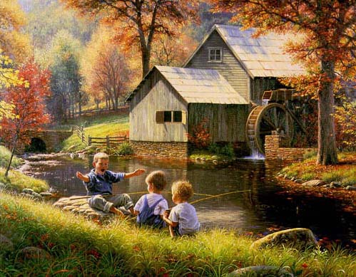 Everything is perfect ! It's a beautiful day and the gentle breeze stirs the imagination while the sun warms each thought. There is no rush to be some place else; the fish are not going anywhere and neither are Fishing Buddies. It was a time when the only worry was how many more worms were left in the can and living life to the fullest was natural thing. Everything was wonderful, simple things were exciting and no fish story was too big.