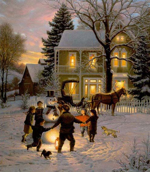 The day of the first snow is coming to an end but the excitement is at it's peak. Friends have come to visit this evening, so the fun is sure to continue. The warm fire and the hot cocoa will drive out the cold, but that will come later. For now, there is celebration at hand. The heart of every child simply knows how to delight in the moment. They intuitively know how to have fun, and no matter what they are doing or where they are going, they go laughing all the way.