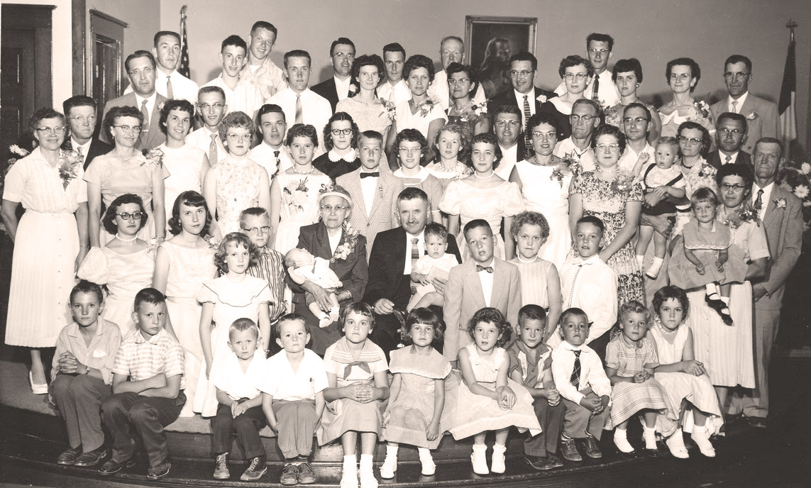 Fred Goehner Clan at Dryden Church at Fred & Christina's 50th Wedding Anniversary