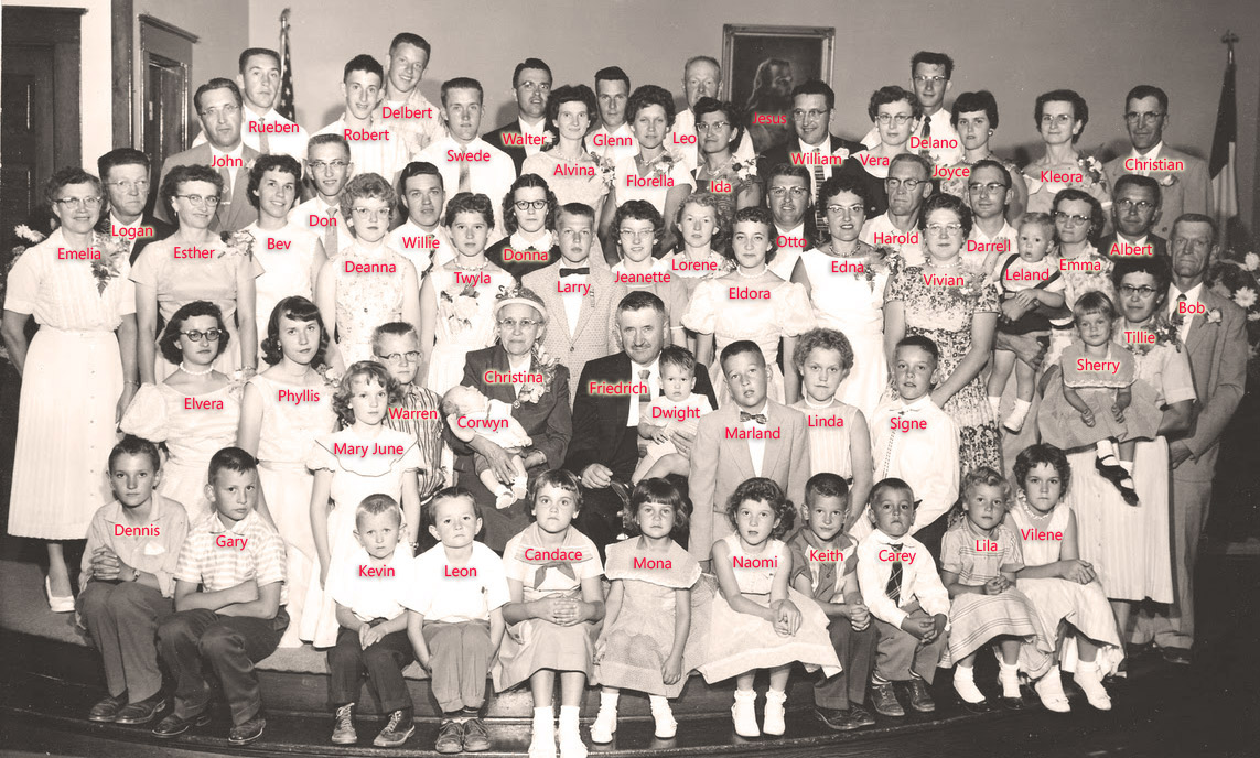 Fred Goehner Clan at Dryden Church at Fred & Christina's 50th Wedding Anniversary